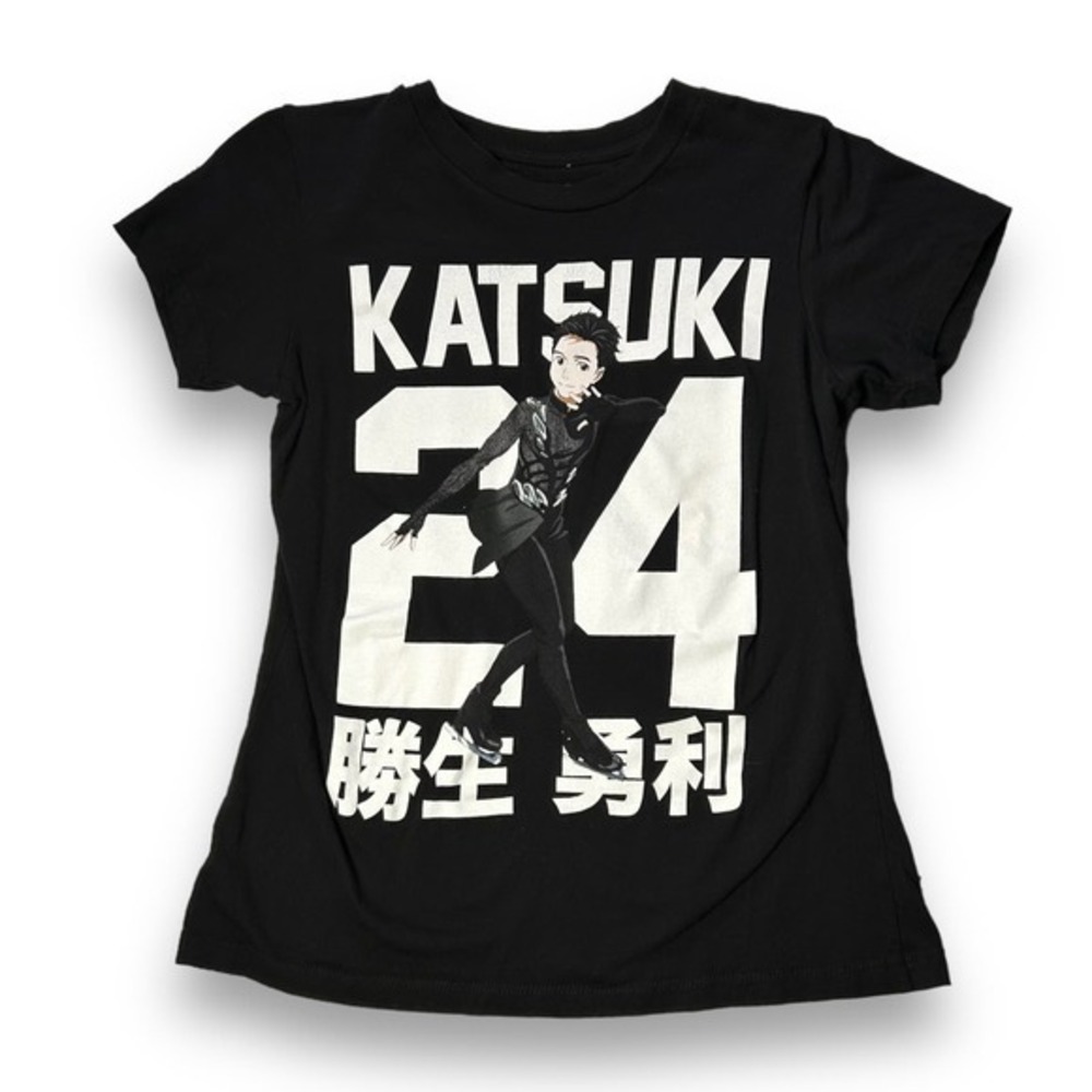 Yuri On Ice Crunchy Roll Katsuki Black Graphic Tshirt Size Small - "Courtney"